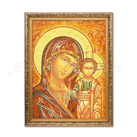 Картина-Икона Казанская БМ, янтарь купить в Евпатории