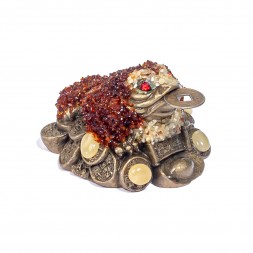 Жаба малая с монетами Янтарь/Керамика