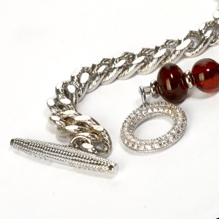 Комплект браслет и серьги &quot;Шарм&quot;  Янтарь/жемчуг купить в Евпатории