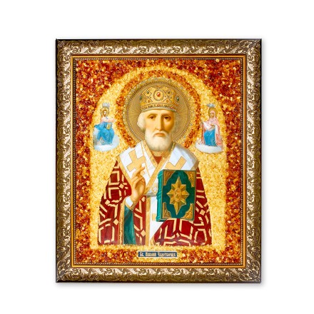 Икона св.Николай Чудотворец, янтарь купить в Евпатории