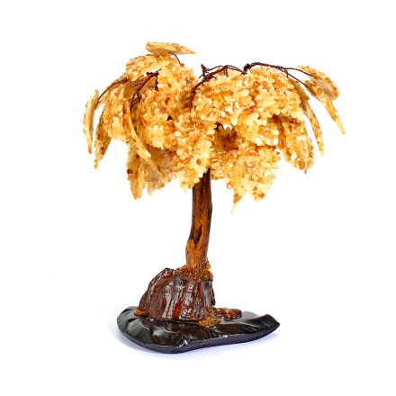 Дерево на деревянной подставке из Янтаря 25 см купить