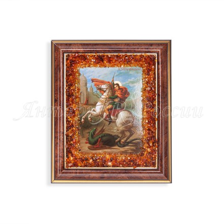 Икона из Янтаря св. Г.Победоносец купить в Евпатории