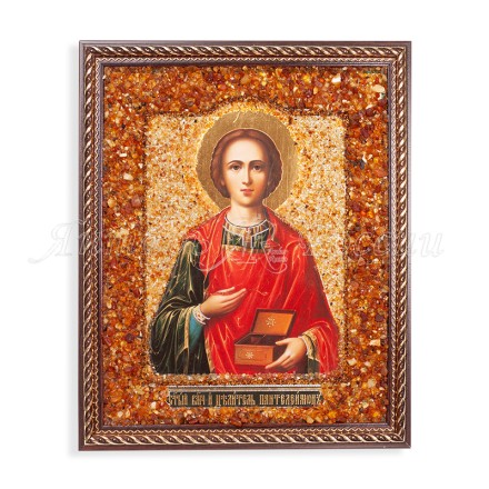 Икона из Янтаря св. Пантелеймон купить в Евпатории
