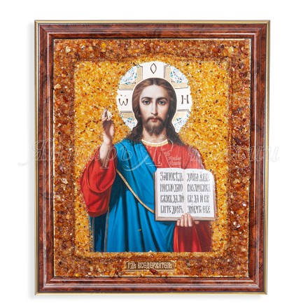 Икона из Янтаря Спаситель купить в Евпатории