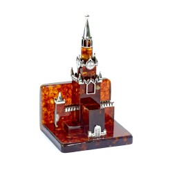 Визитница &quot;Кремль&quot;, Янтарь/бронза