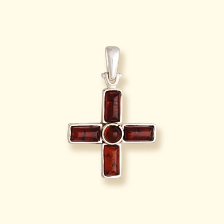 Крестик Посеребрение, янтарь купить в Евпатории