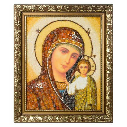 Икона-картина &quot;БМ Казанская&quot; из Янтаря купить