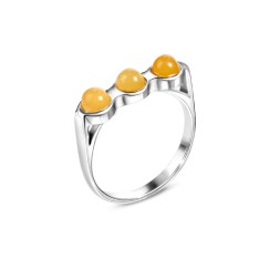 Кольцо Янтарное Посеребрение