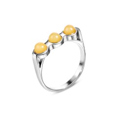 Кольцо Янтарное Посеребрение