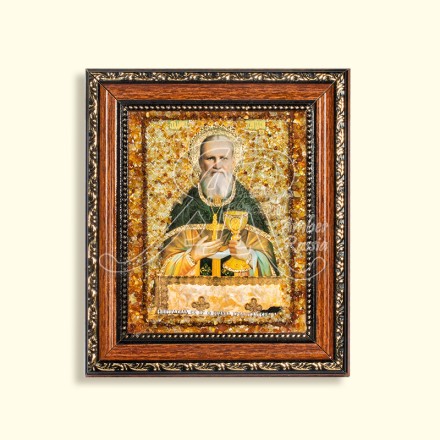 Икона из Янтаря cв.Иоанн Кронштадт. купить в Евпатории
