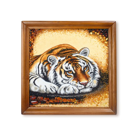Картина &quot;Тигр портрет&quot; из Янтаря купить в Евпатории