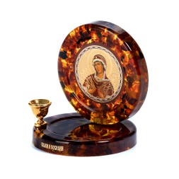 Подсвечник &quot;БМ Семистрельная&quot; из Янтаря и эпоксидной смолы