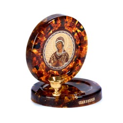 Подсвечник &quot;БМ Семистрельная&quot; из Янтаря и эпоксидной смолы