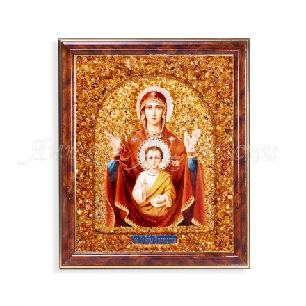 Икона из Янтаря БМ Знамение купить в Евпатории