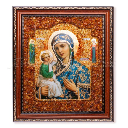 Икона из Янтаря Иерусалимская БМ купить в Евпатории