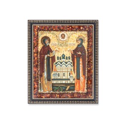 Икона из Янтаря св. Петр и Феврония