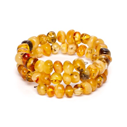 Браслет &quot;Мятый шар&quot; из Янтаря на струне купить