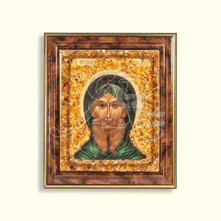 Икона из Янтаря св.Антоний  лик купить в Евпатории