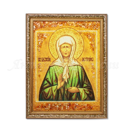 Картина-Икона св.Матрона, янтарь купить в Евпатории