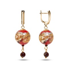 Серьги  &quot;MURANO&quot; из Янтаря и муранского стекла