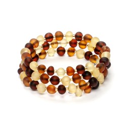 Браслет &quot;Мятый шар&quot; из Янтаря на струне