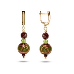 Серьги &quot;MURANO&quot; из Янтаря и муранского стекла