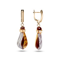 Серьги  &quot;MURANO&quot; из Янтаря и муранского стекла