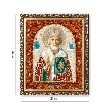 Икона &quot;св.Николай Чудотворец&quot; с Янтарем купить