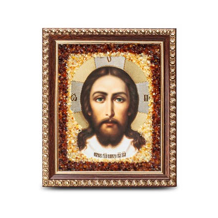 Икона &quot;Спас Нерукотворный&quot; с Янтарем купить